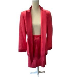 "LINDA ALLARD ELLEN TRACY" 2 PC PINK SUIT SZ 8 Embroidered‎ (Other) Career MINT